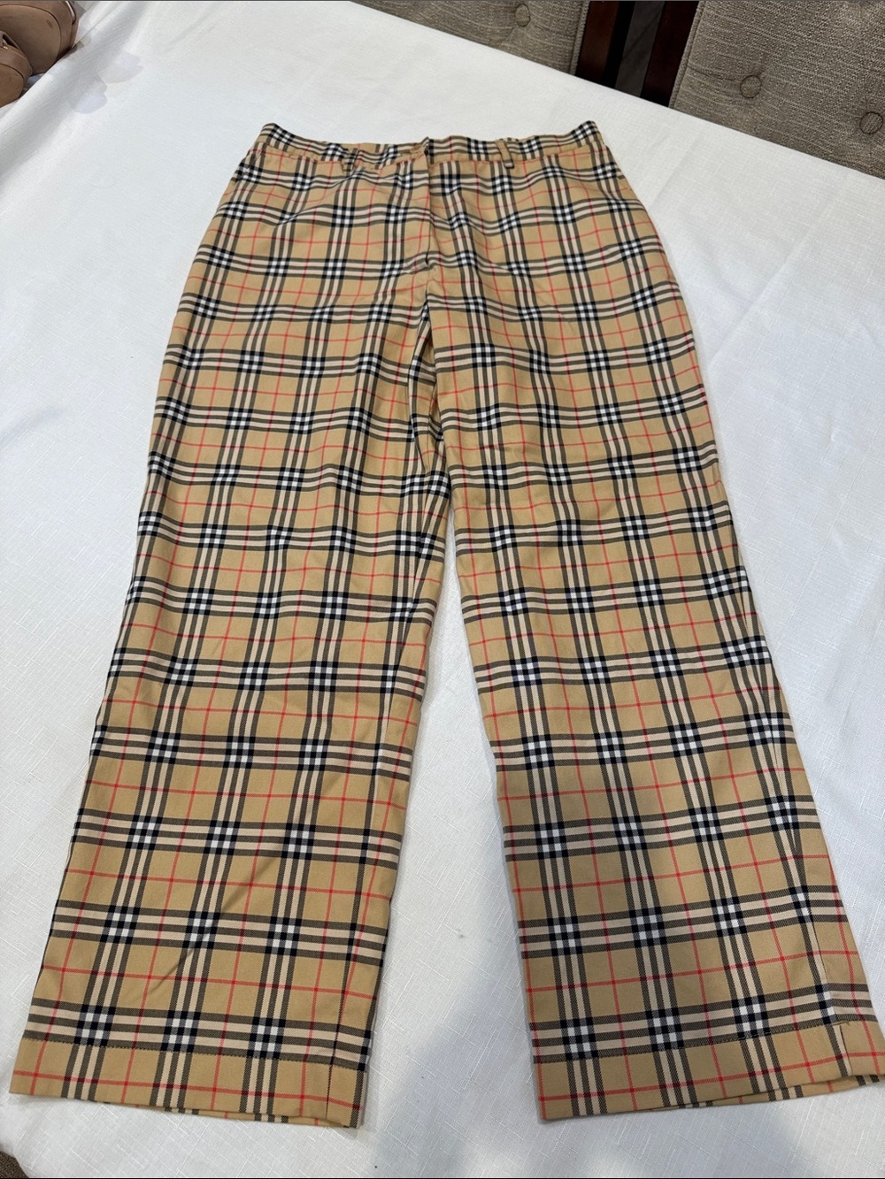 Authentic Burberry Beige Check Trousers
